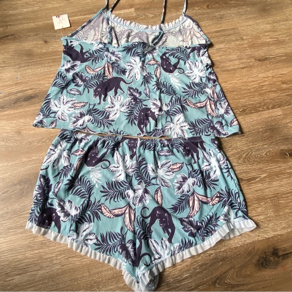 Secret Treasures Blue Leaf Print Pajama Set Women’s Size Large New - Picture 7 of 10
